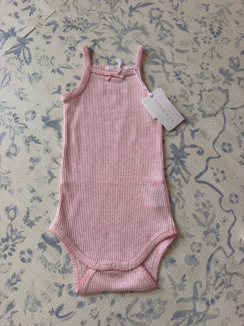 Jamie Kay Pink Ribbed Tank One-Piece Bodysuit